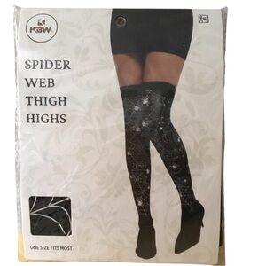 KBW Brand Halloween Costume Spider Web Thigh Highs Leg Stockings Cosplay NEW